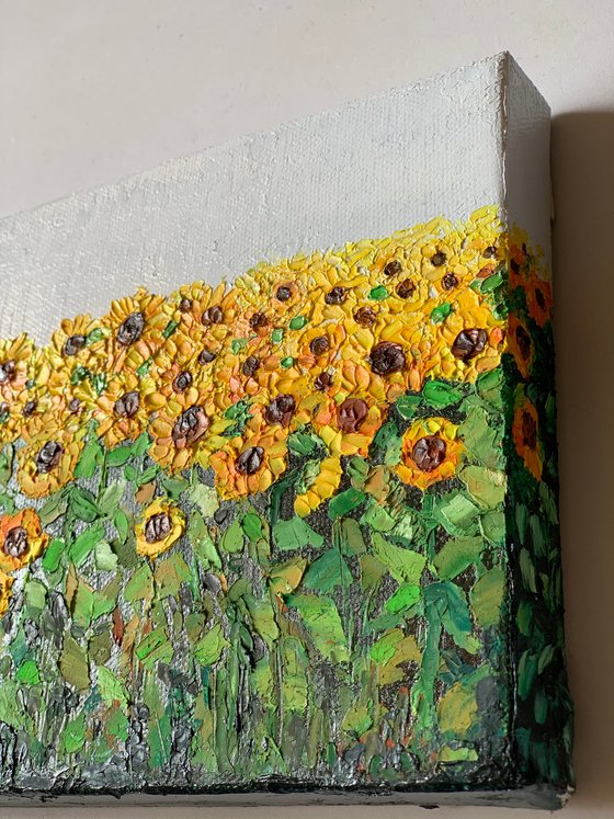 Sunflowers ! Oil painting on ready to hang canvas