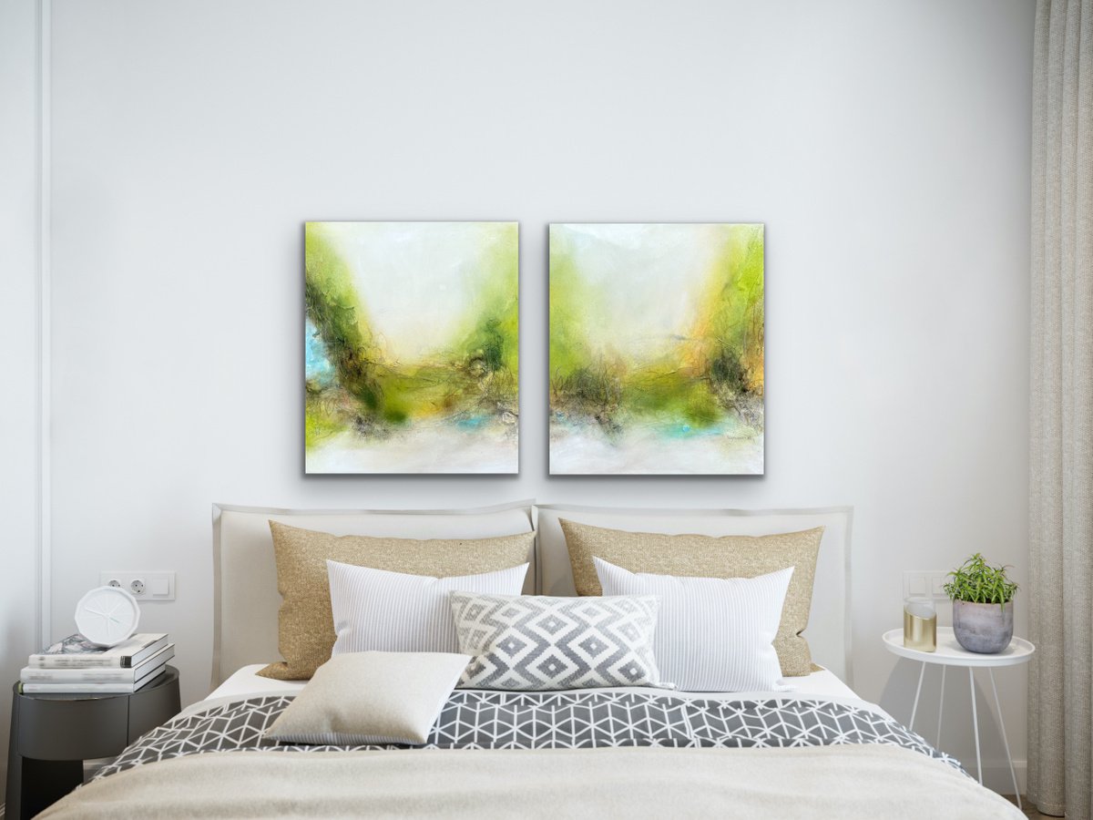 Expressive Abstract Acrylic Painting By Kirsten Schankweiler, 47 X 28", Walking On Sunshine #Vi, Original Artwork