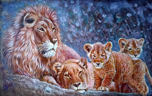 Lion family by Sergey & Vera Goncharenko