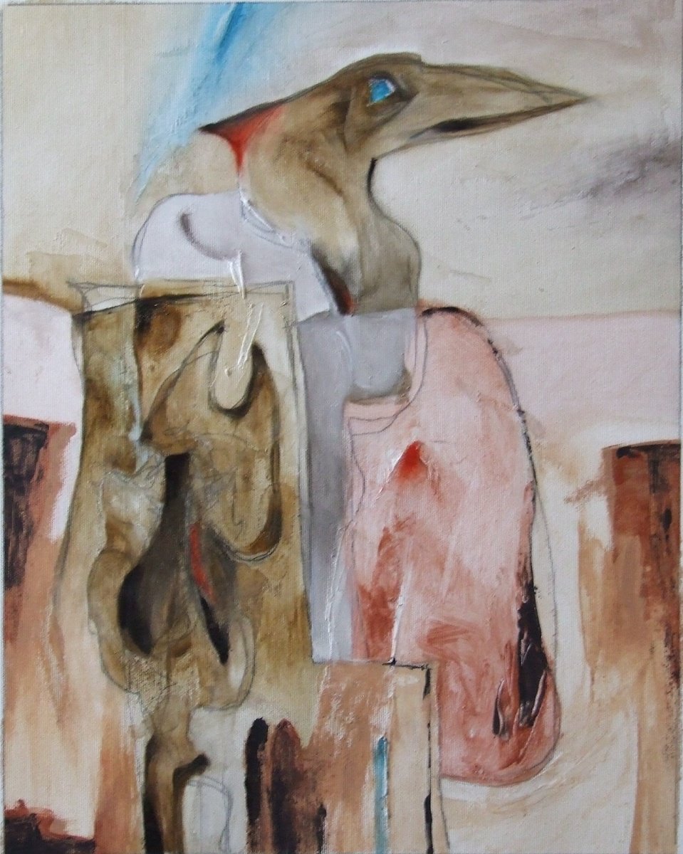 Abstract Oil Painting By Csaba Csendes, 15 X 19, A KekszemS?, Original Artwork