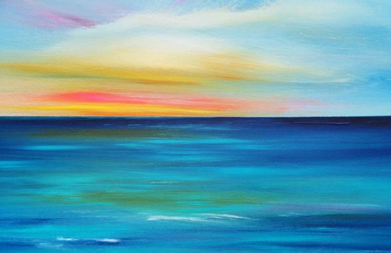 Dusk Embers - Cornish Seascape, Art, Skyscape