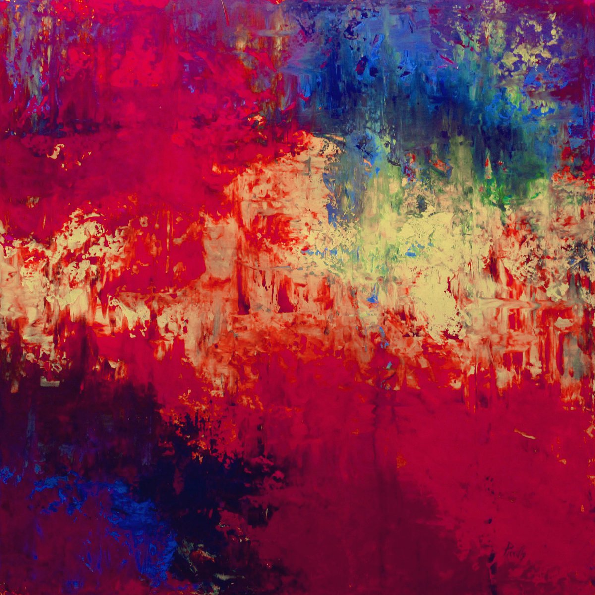 Organic Abstract Acrylic Painting By Joseph Piccillo, 30 X 30, La Trinita #3, Original Artwork