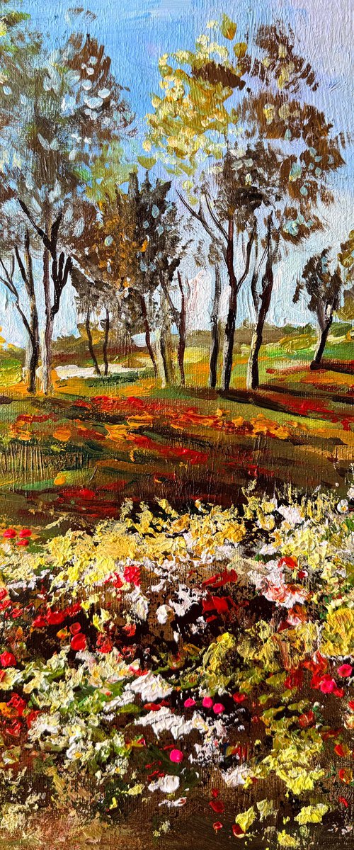 Field of Scarlet Blossoms by Maria Kireev