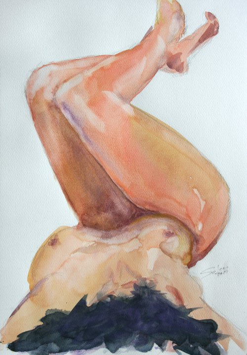 Grace XIV. Series of Nude Bodies Filled with the Scent of Color /  ORIGINAL PAINTING by Salana Art Gallery
