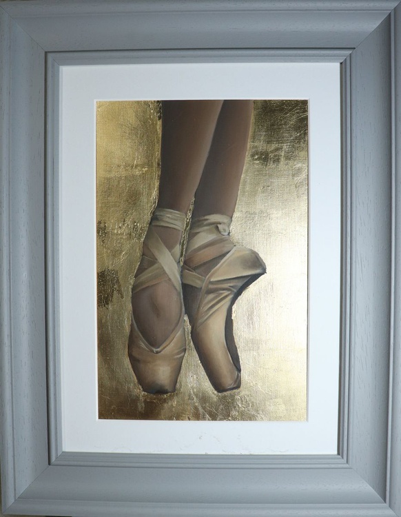 Ballerina On Pointe 24k Gold Leaf Ballet Shoes Artfinder