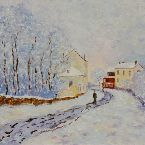 Winter in Argenteuil - with respect to Claude Monet by Liubov Samoilova