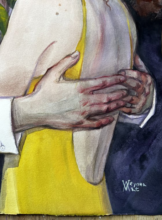 Caution. A couple in love.