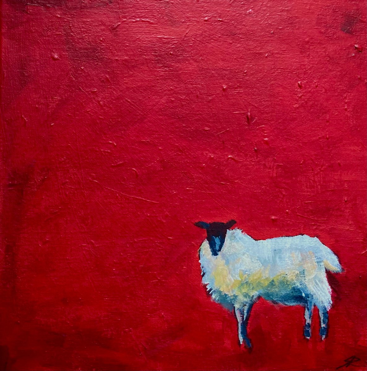 Red Sheep Iv By Stuart Roper, 12 X 12, Artwork For Sale On Artfinder