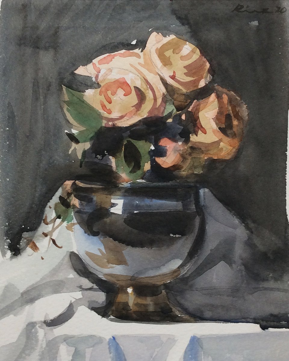 Impressionistic Still Life Watercolour By Riaz Samadhan, 7 X 9", Still Life, Original Artwork