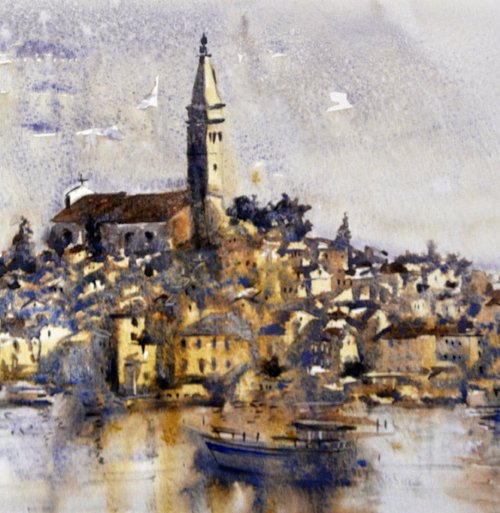 Rovinj Istra Hrvatska Croatia 20x47 cm 2023 by Nenad Kojić watercolorist