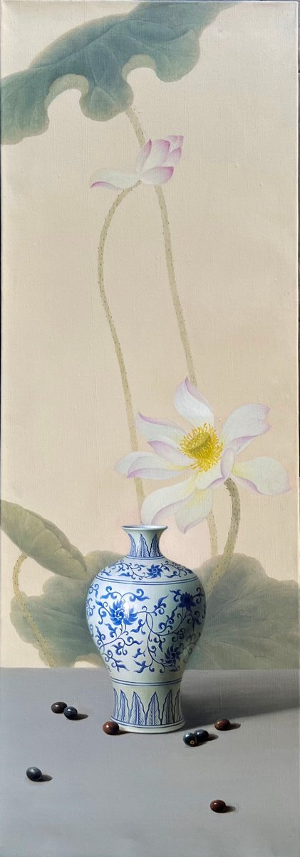 Photorealistic Oil Painting , Still Life T283 By Kunlong Wang, 14 X 39, Artwork For Sale On Artfinder