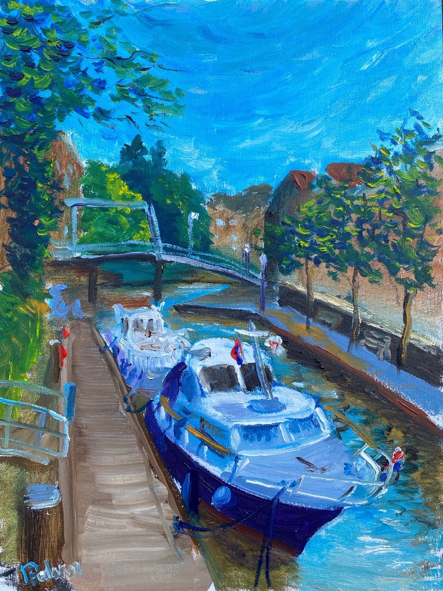 A Boat In Coevorden. Plainair By Dmitry Fedorov, 12 X 16, Artwork For Sale On Artfinder