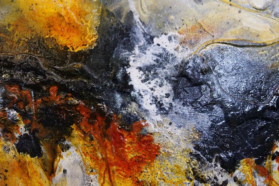 Sienna Candy 190cm x 100cm Black White Sienna Textured Abstract Art