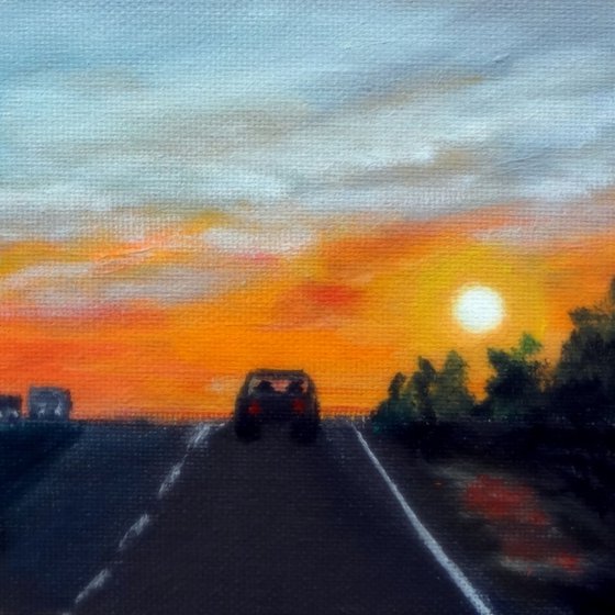Nebraska Highway Sunset