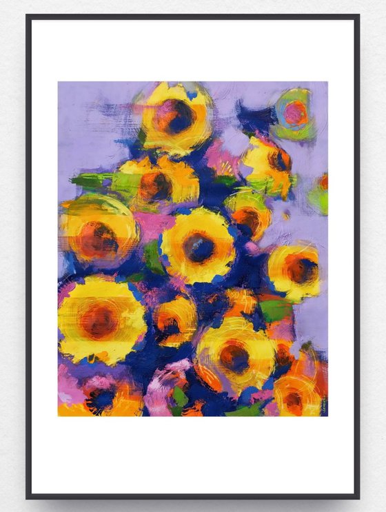 Flowers on light purple