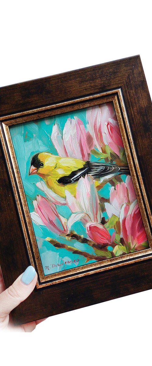 American goldfinch by Nataly Derevyanko