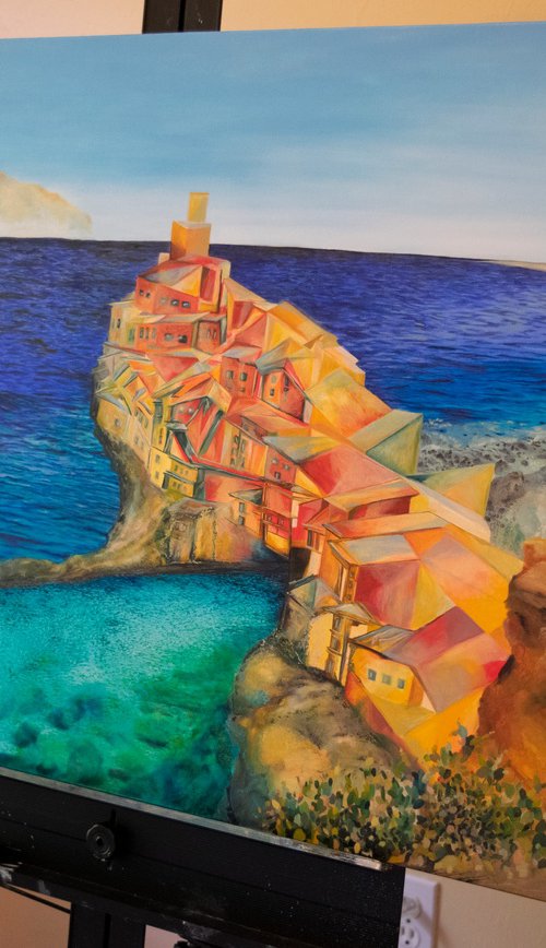 Picasso in Italy - Cinque Terre by Nikolina Andrea Seascapes and Abstracts