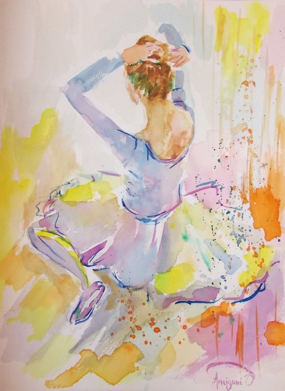 Ballerina 21- Original ballerina watercolor painting