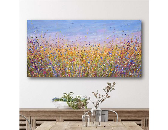 Radiant meadow - Vibrant Floral Painting