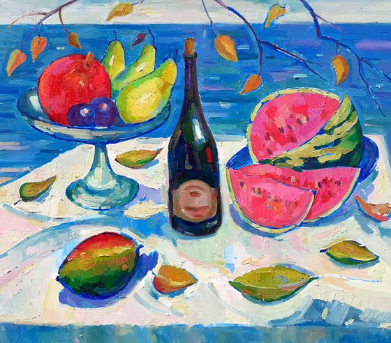 Still life with watermelon