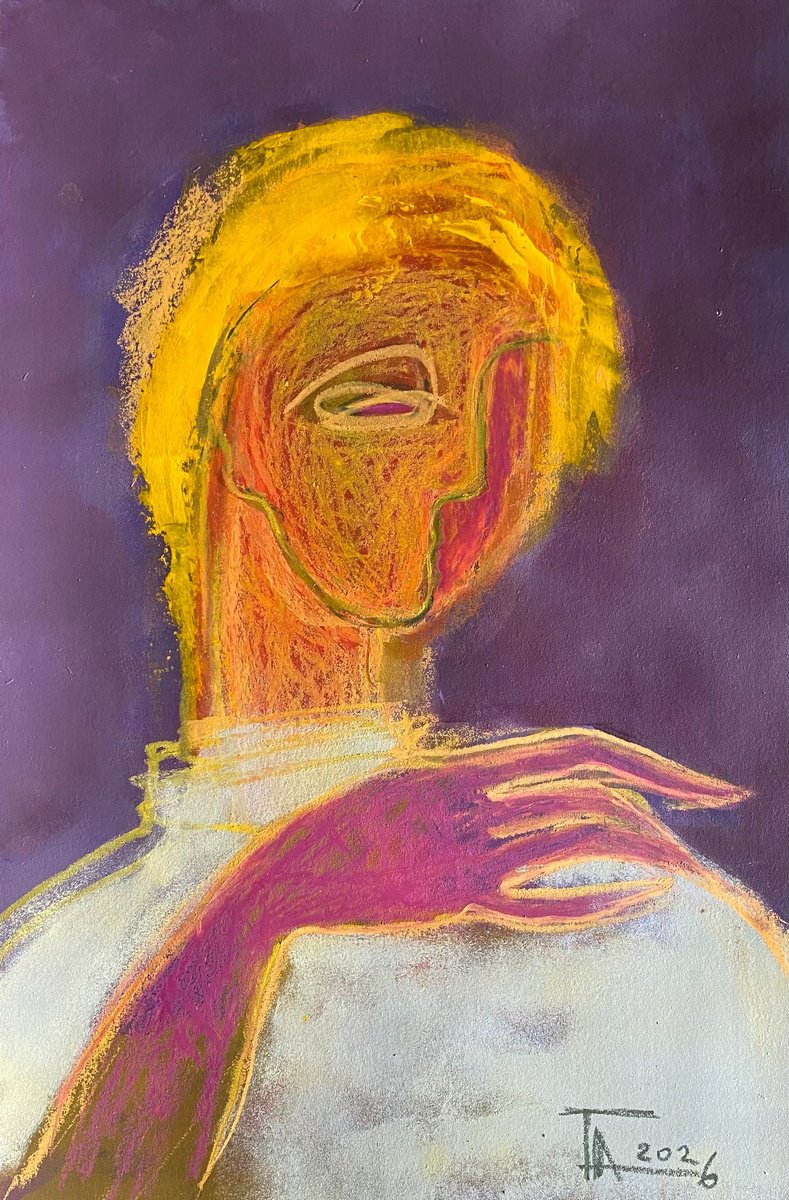 Expressive Pastel Drawing , New Hairstyle. By Tatjana Auschew, 13 X 20, Artwork For Sale On Artfinder