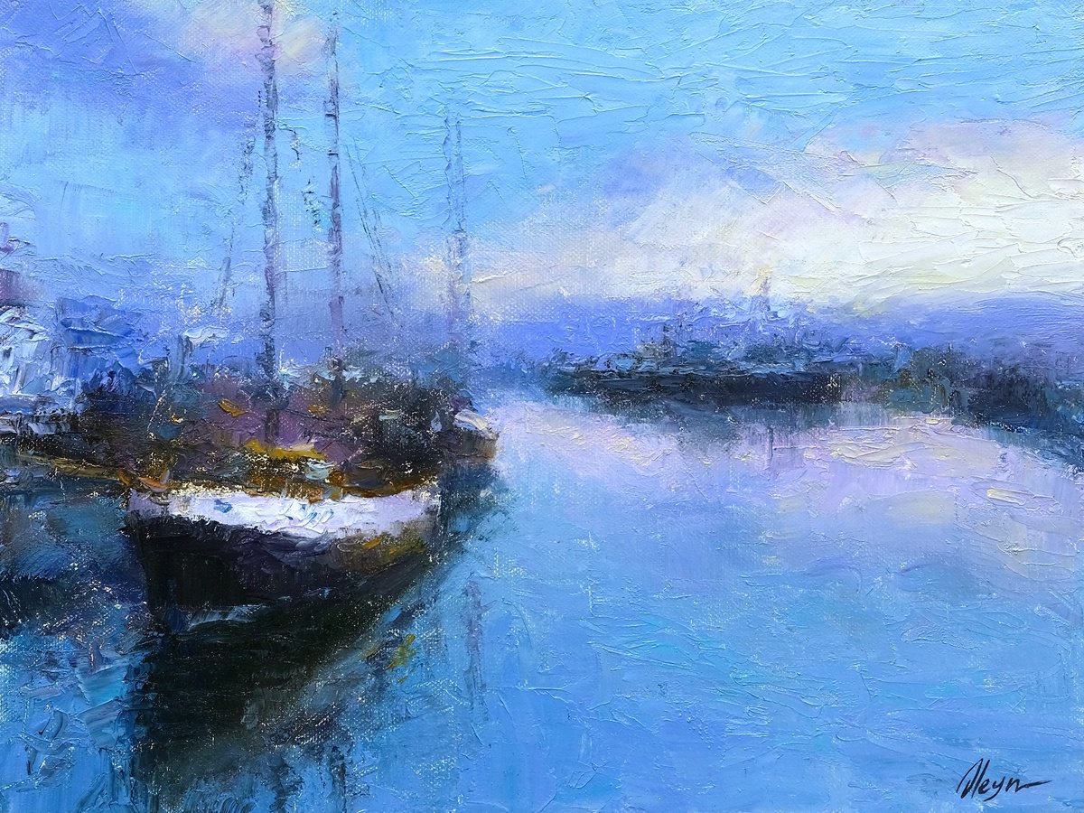 Impressionistic Landscape Oil Painting By Dmitry Oleyn, 16 X 12, Evening, Original Artwork