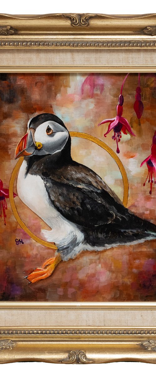 Puffin and Fuchsia by Saskia Huitema