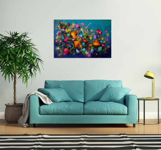 "Eden Evening Garden" Large Floral Painting