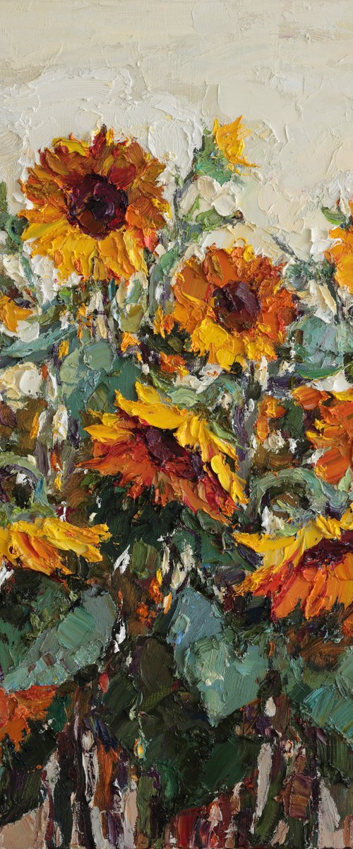 Golden Sunflowers by Anastasiia Valiulina