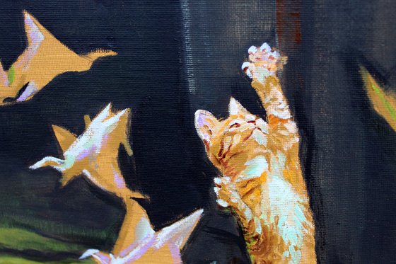Gallery Cats #7 (with Origami birds)