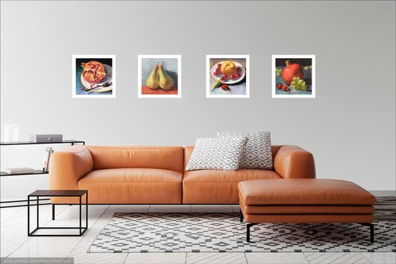 A Set of Four Fruit Painting