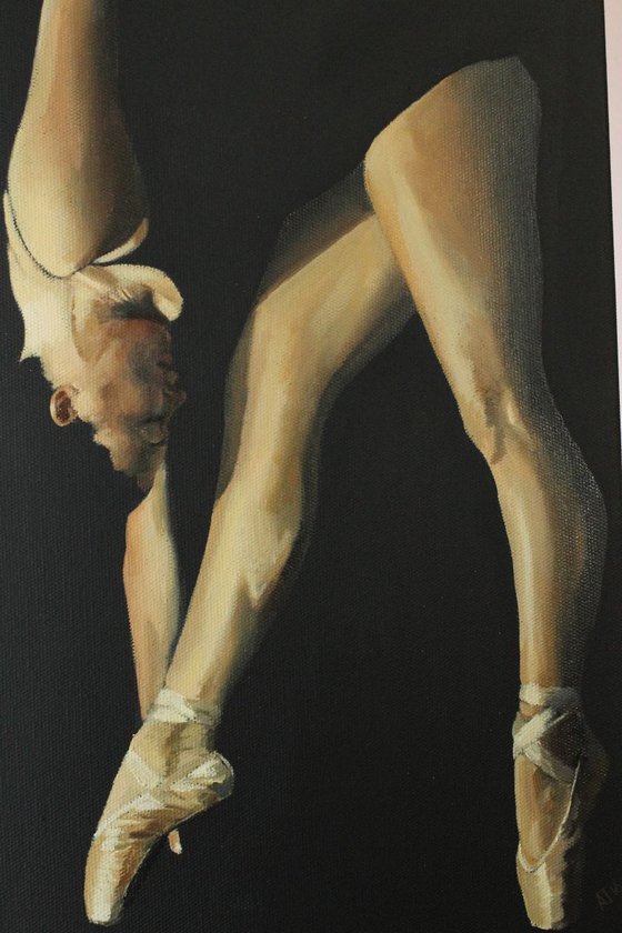 Dancer in the Dark, Contemporary Ballerina Painting