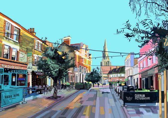 A3 Venn Street, Clapham, South London Illustration Print
