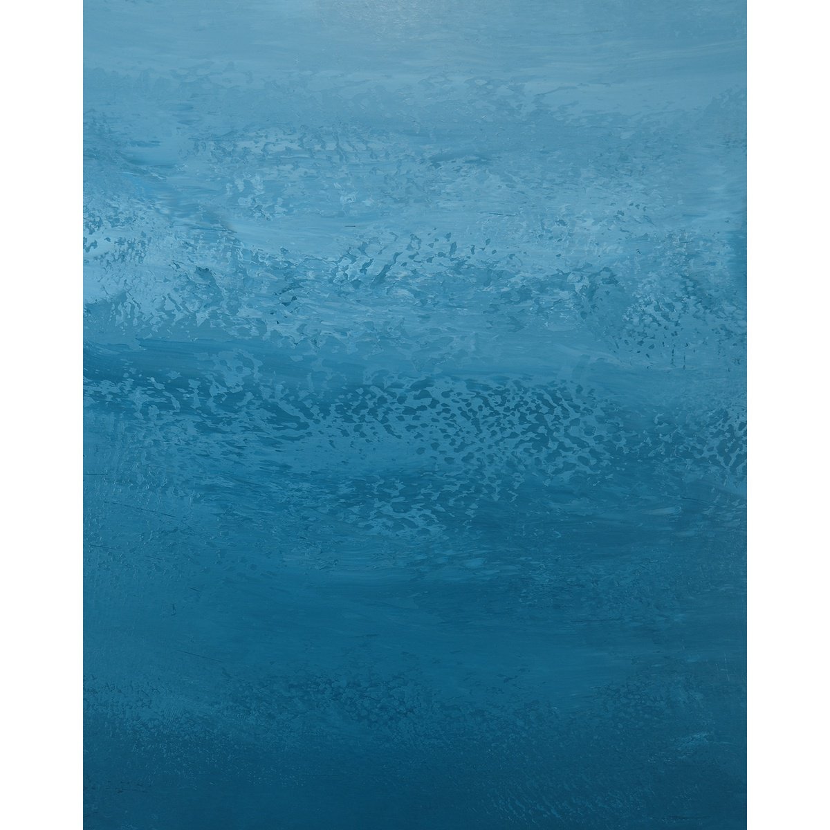 Expressive Abstract Acrylic Painting By Suzanne Vaughan, 24 X 30", Soft Smoky Blue - Color Field, Original Artwork