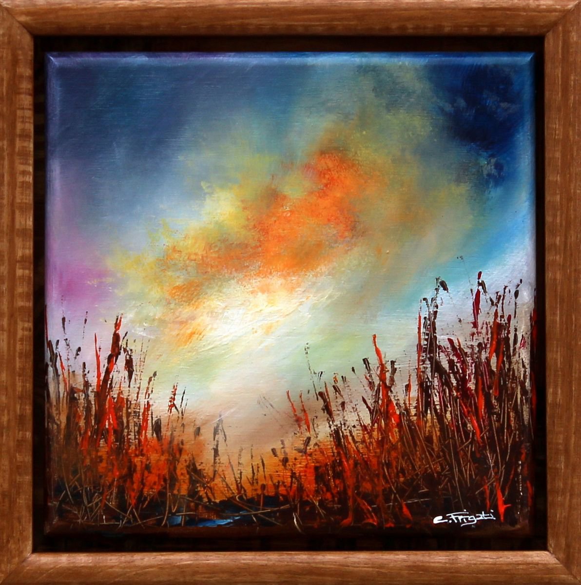 Firefly- Framed original abstract painting by Cecilia Frigati