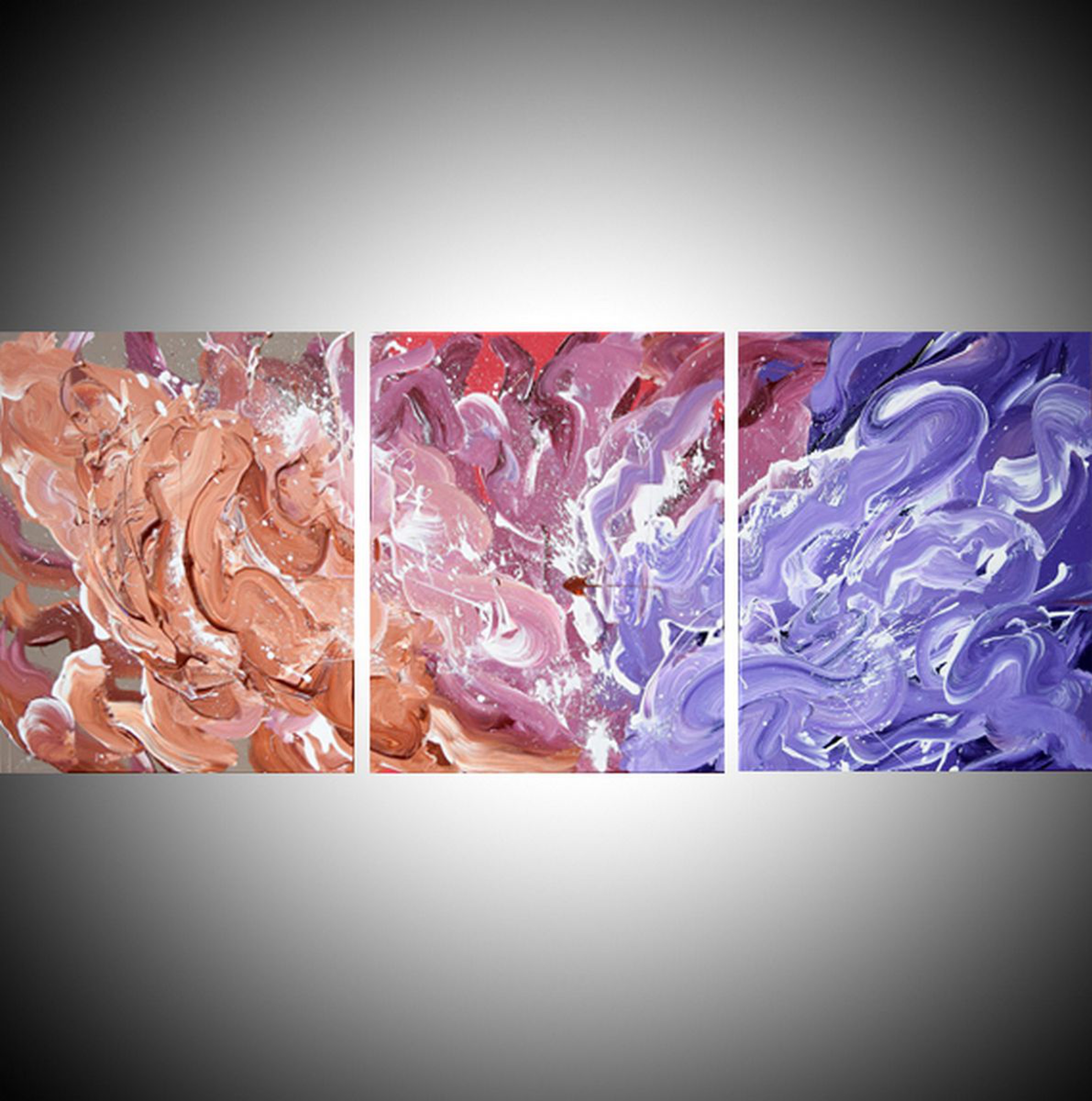 Triptych Canvas Abstraction 48 X 20 3 Panel Wa Artfinder