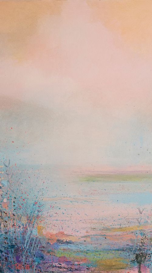 Golden Clouds, Pink Sands by Sandy Dooley