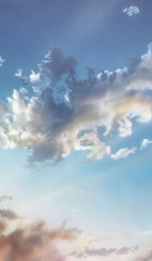 And Clouds Like Flowers Glide By (150 x 110cm) by David Tracey
