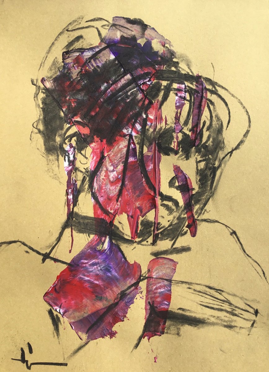Expressive Charcoal Drawing , Asleep By Dominique Deve, 8 X 11, Artwork For Sale On Artfinder