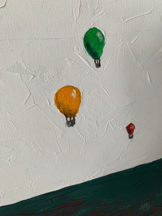 Red, Yellow, blue air balloons.