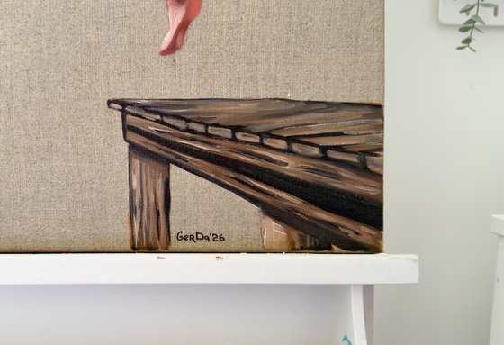 Leaping Woman in Red