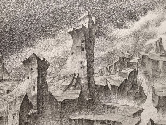 Mistycal Landscape. Architectural Fantasy.