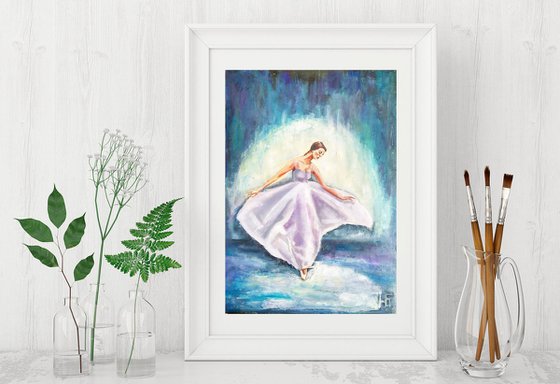 Ballerina Painting Original Art Dance Artwork Ballet Wall Art