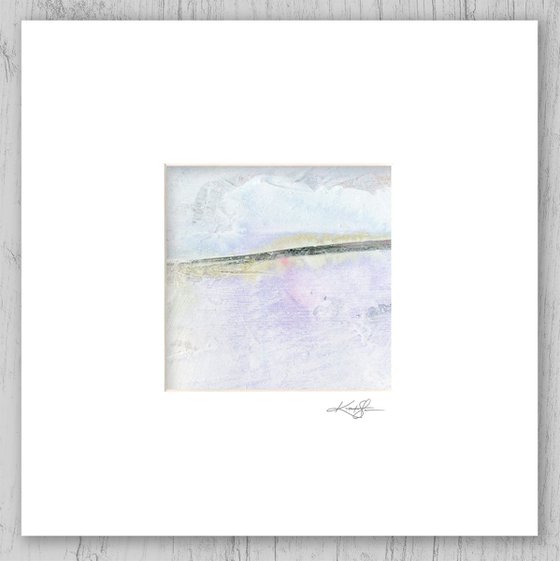 Serene Dream 2019 - 20 - Mixed Media Abstract Landscape / Seascape Painting in mat by Kathy Morton Stanion