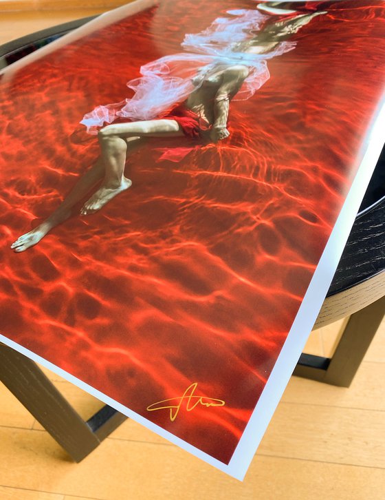 Blood and Milk III - underwater photograph - print on paper