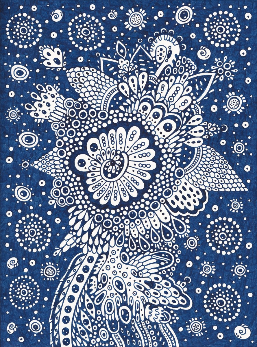 Surrealistic Abstract Ink Drawing By Veronika Demenko, 7 X 9", Other Worlds N.7 - Creature, Original Artwork