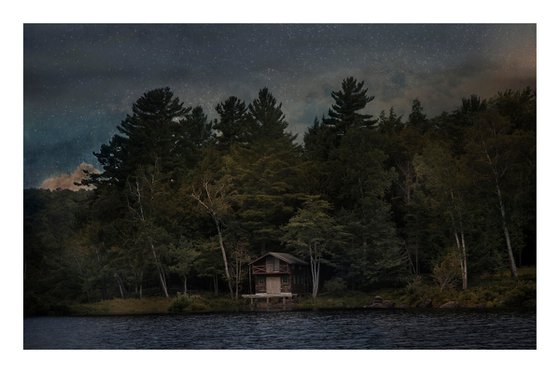 Log Camp - 24 x 16"  - Dusk Series