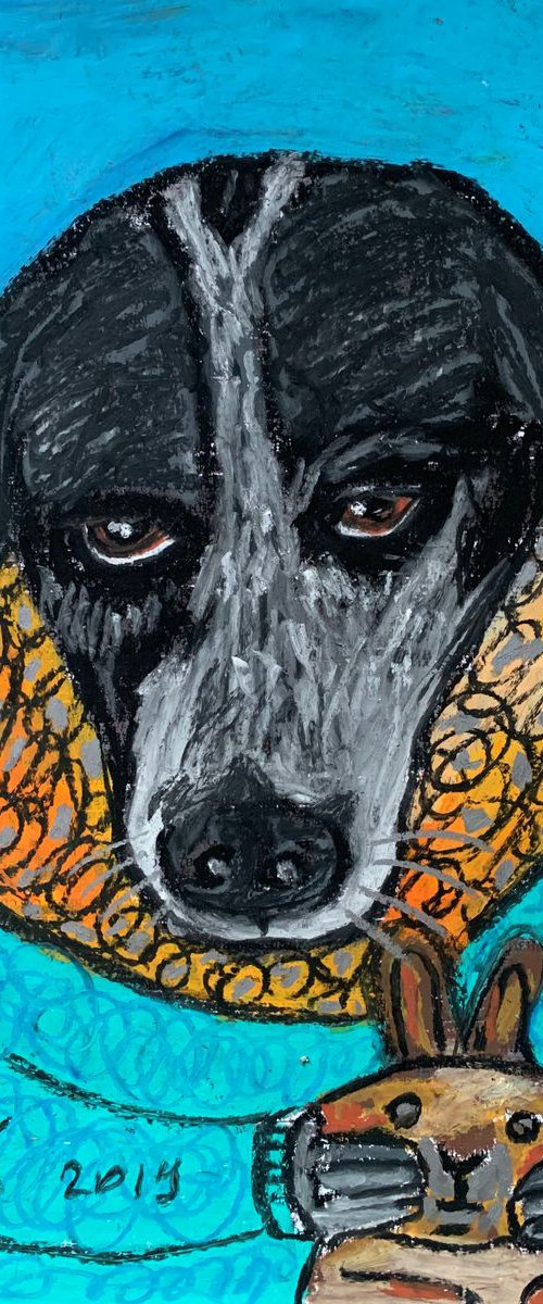 Dog with toy #3 by Pavel Kuragin