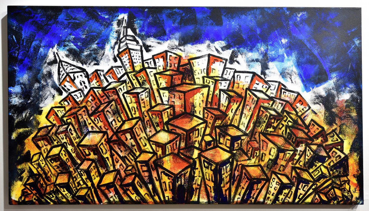 Acrylic Painting , Nyc By Jonathan Lindsay, 56 X 32, Artwork For Sale On Artfinder