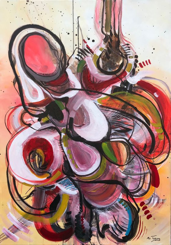 " Hold me  “ / XXL Large abstract painting / 70x100cm (28x40")